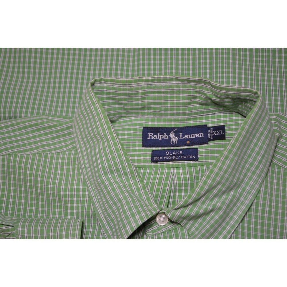 Polo Ralph Lauren Men's 100% Cottom Blake Green Button Down Shirt, Size 2XL - Picture 6 of 7